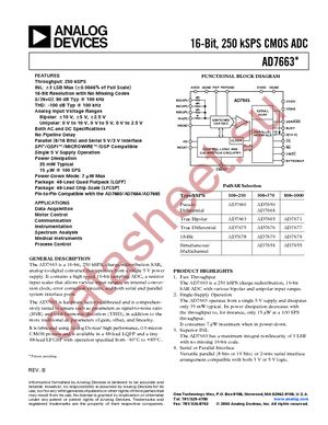 AD7663ACPZ datasheet  